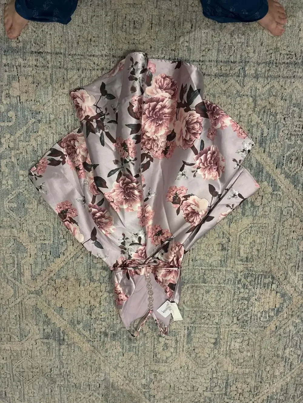 Speechless Kids Floral Sleeveless High-Low Dress Mauve Blush Size 10